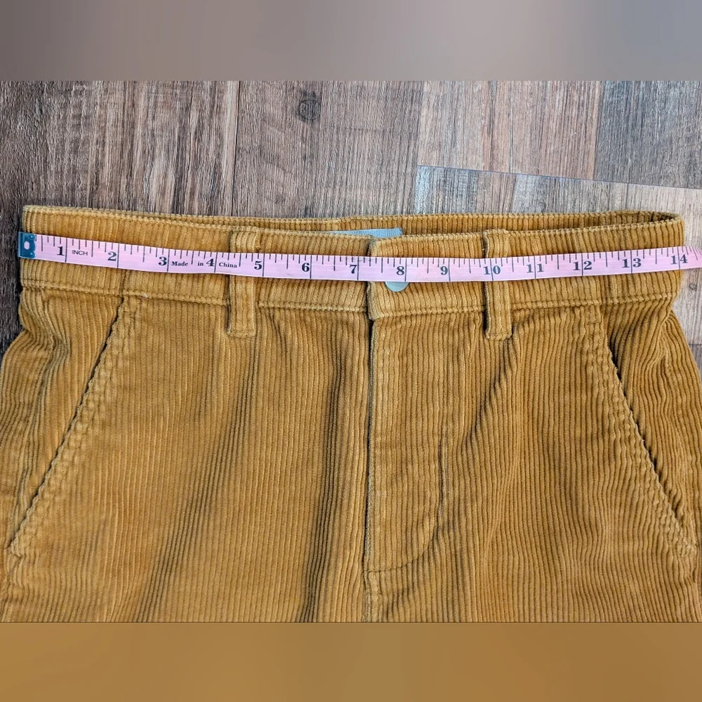 Everlane Corduroy Wide Leg Pants Trousers High Rise Mustard Brown Cotton Sz 2 - Picture 13 of 15